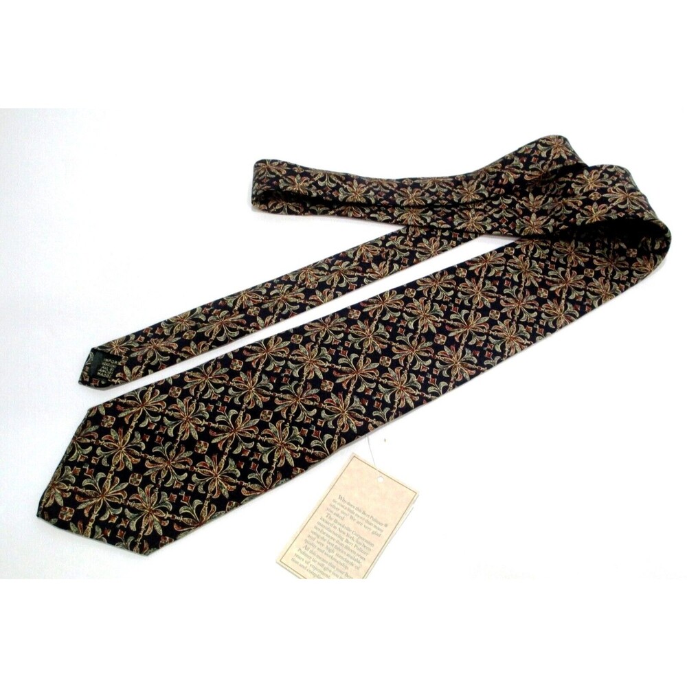 VTG Bert Pulitzer Collectors Edition Silk Tie Black Red 56" USA (NWT)